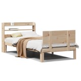 Gossi cadru de pat cu tablie, 90x190 cm, lemn masiv pin