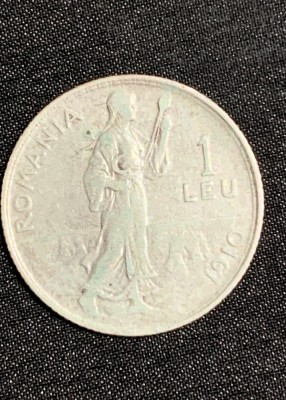 Moneda 1 leu 1910 muchie dreapta foto