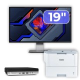 Cumpara ieftin Pachet Calculator Second Hand HP ProDesk 600 G5 Mini, Intel Core i5-8500T 2.10 - 3.50GHz, 8GB DDR4, 256GB SSD + Monitor 19&amp;quot; &amp; Imprimanta Brother