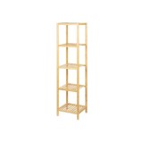 Etajera depozitare KL273, cu 5 rafturi, lemn, multifunctional, natur