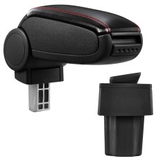 [pro.tec] Marca specifica pentru cotiera auto Opel Astra G - cotiera auto - cu compartiment pentru depozitare - imitatie piele - negru, cu cusatura ro