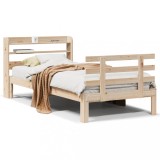 vidaXL Cadru de pat cu tăblie, 75x190 cm, lemn masiv de pin 3306837