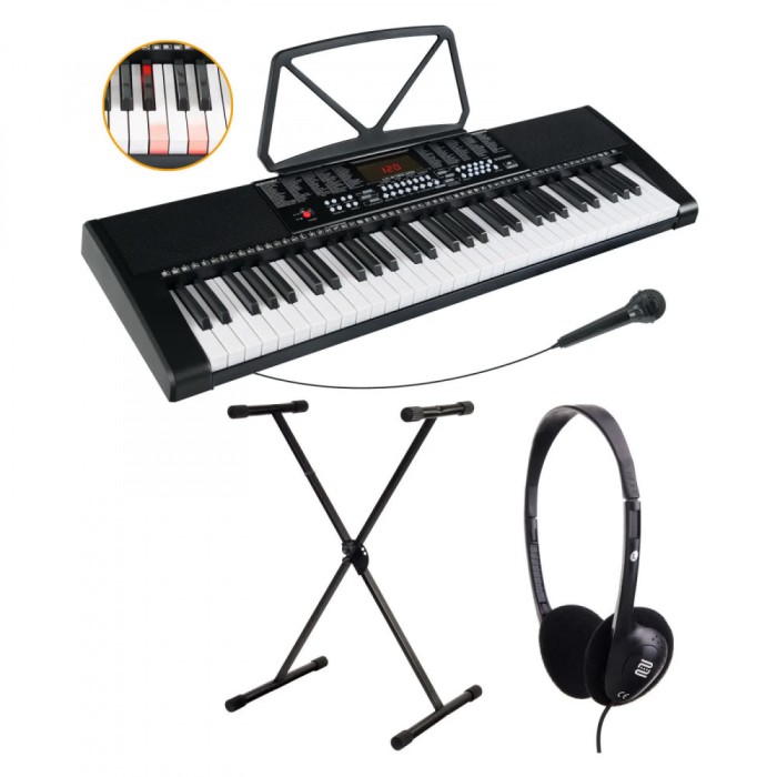 McGrey LK-6120-MIC Set pian portabil negru + stativ + casti + microfon