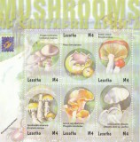Lesotho 2001 - Flora , Ciuperci , Bloc 6 valori , dantelate , MNH ,1774-1779 Kb