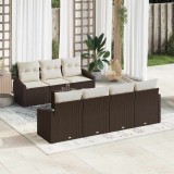 VidaXL Set de canapele pentru grădină 8 pcs Maro, Crem 55 x 55 x 37 cm