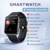 SMARTECH SmartWatch Cu Senzor Glucometru, Acid Uric, EKG, Grasimea din Corp, Temperatura Corporala, Ritm Cardiac, Tensiune Arteriala, Nivel Oxigen, Ap