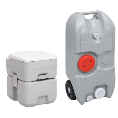 vidaXL Set portabil cu toaletă și rezervor de apă pentru camping foto