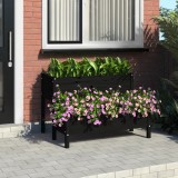 Cumpara ieftin Jardinieră, negru, 110x84x75 cm, lemn masiv de pin