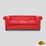 Chesterfield Canapea 3 Locuri Brighton FT Roșu, Canapele fixe