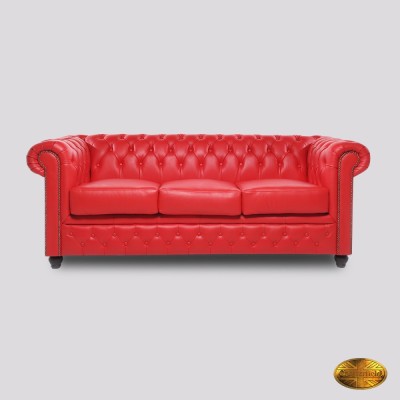 Chesterfield Canapea 3 Locuri Brighton FT Roșu foto