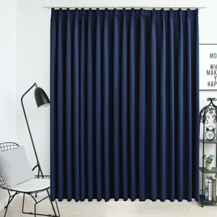 Gossi draperie opaca, albastru, 290 x 245 cm, cu carlige