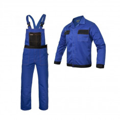 Pantaloni de lucru cu pieptar, salopeta, albastru, model Grandmaster, 188 cm, marimea XXL, ART.MAS