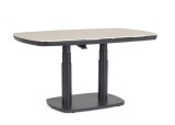Cumpara ieftin Masa cu inaltime reglabila aluminiu gri charcoal piatra bej Talete 135x83x51/72h
