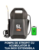 Pompa Stropit Vermorel Electric 5L Acumulator Li-Ion Incarcare USB Tija Extensibila Inox Duza Reglabila