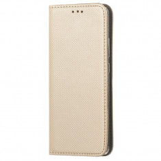 Husa Piele OEM Smart Magnet pentru Xiaomi Redmi Note 9S / Xiaomi Redmi Note 9 Pro, Aurie