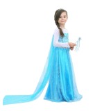 Costum Elsa Regina Zapezii KidMania&reg; cu accesorii pentru fete 7-9 ani 140 cm