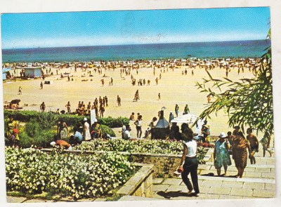 bnk cp Mangalia - Vedere de pe plaja - circulata - marca fixa foto