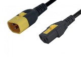 Cablu prelungitor cu blocare IEC C13 la C14 3m, 3-100-361, Oem