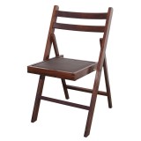 Scaun pliant lemn masiv, bucatarie si living, sezut tapitat cu piele ecologica, 100 kg, wenge