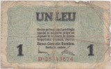 ROMANIA 1 LEU BGR 1917 uzata