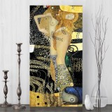 Tablou abstract cover Gustav Klimt, 40x80cm, calitate deosebita, Nou!, Portrete, Acrilic