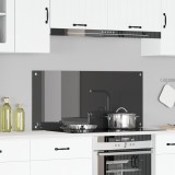 vidaXL Contrablat bucătărie gri &icirc;nchis 110x50x0.6 cm sticlă securizată