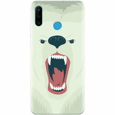 Husa silicon pentru Huawei P30 Lite, Fierce Polar Bear Winter foto