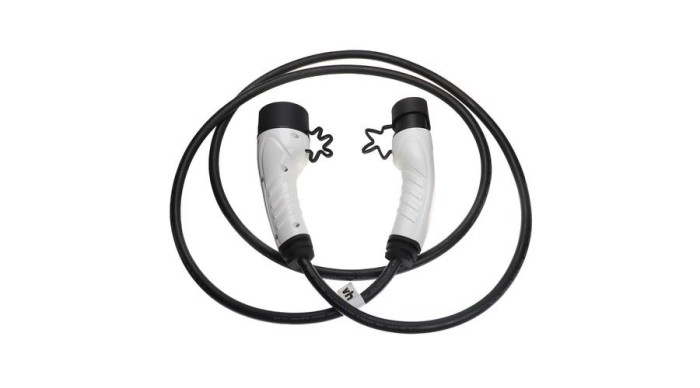 VHBW Cablu de &icirc;ncărcare pentru mașină electrică, hibridă plug-in - Cablu tip 2 la tip 2, monofazat, 16 A, 3,5 kW, 3 m
