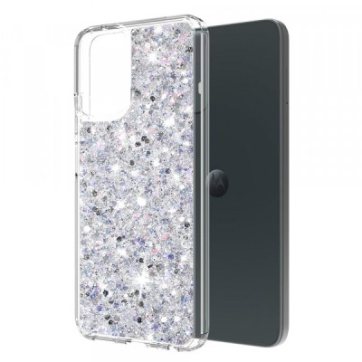 Husa pentru Motorola Moto G14, Techsuit, Sparkly Glitter, Alba foto