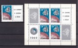 Cumpara ieftin ✅ RO 1969 LP 715 + a "Misiunea spatiala Apollo 12 " seria cu una din viniete + minicoala bloc de 4 , colita 74 , MNH