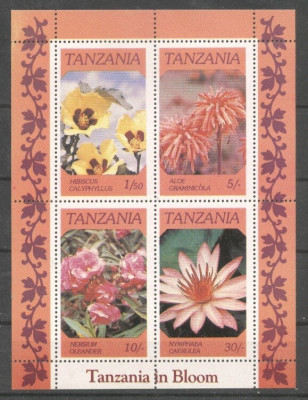 Tanzania 1986 Flowers, perf. sheetlet, MNH S.044 foto