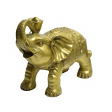 Statueta feng shui din alama elefant cu pepita 19cm, Stonemania Bijou