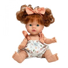Papusa Nines D&#039;Onil Joy cu parul roscat, fundita roz, miros de vanilie, 37 cm
