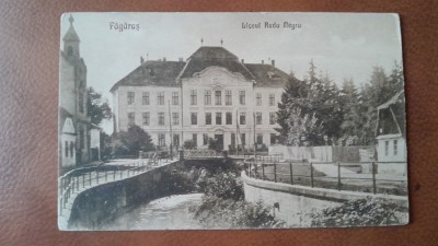 Carte postala, Fagaras liceul Radu Negru 1925 foto