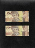 Set Indonezia 2 x 5000 rupii rupiah 2016 unc semnaturi diferite, Asia