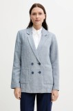 United Colors of Benetton sacou de in cu doua randuri de nasturi, cu imprimeu, 265XDW035