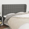 VidaXL Tăblie de pat cu aripioare gri &icirc;nchis 183x23x118/128 cm textil 3118405
