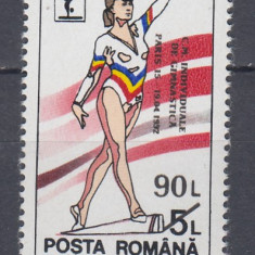 ROMANIA 1992 LP 1279 CAMPIONATELE MONDIALE GIMNASTICA PARIS MNH