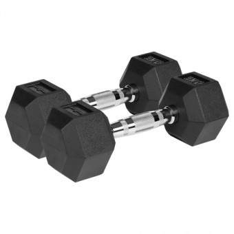 Gantere dumbbell hex fonta cauciucata 2x5kg rebel activ foto