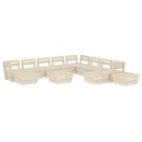 vidaXL Set de mobilier de grădină paleți, 12 piese, lemn molid tratat