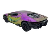 Macheta Lamborghini Stil 1/24 replica metal cu sunete, lumini si usi verticale mov cameleon