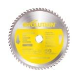 Panza circular pentru taiat otel inoxidabil, pentru fierastraie circulare Evolution 230mm, &Oslash;230 x 25.4 mm, 60 dinti TCT