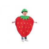 Costum fruct Capsuna KidMania&reg;, rosu, pentru copii, marime universala 3 ani + Universala