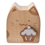 Cumpara ieftin Cutie muzicala lemn alb maro Pisicuta 7x4x8 cm