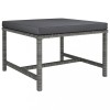 Taburet modular Gossi, poliratan gri cu perna antracit, exterior, 60x60x32 cm