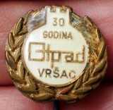 I.193 SERBIA JUGOSLAVIA YUGOSLAVIA INSIGNA STICKPIN VRSAC 30 OTPAD 15mm, Europa