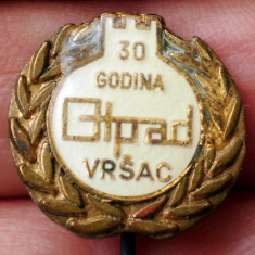 I.193 SERBIA JUGOSLAVIA YUGOSLAVIA INSIGNA STICKPIN VRSAC 30 OTPAD 15mm