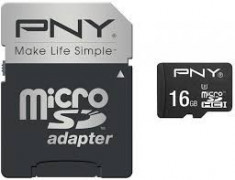 PNY 16GB Turbo Performance (Video 4K) micro SDHC + Adaptor 80/40MB/s UHS-I, Class 10 U3 foto