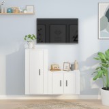 VidaXL Set dulap TV, 2 piese, alb, lemn prelucrat