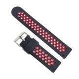 Curea de ceas Neagra cu Rosu din Silicon 22mm WZ5360, Time Veranda